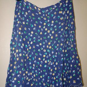Blue high-rise, mid-thigh floral skirt